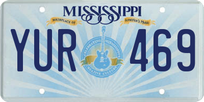 MS license plate YUR469
