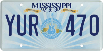 MS license plate YUR470