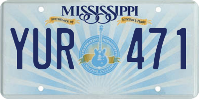 MS license plate YUR471