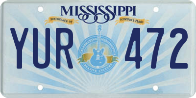 MS license plate YUR472