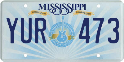 MS license plate YUR473