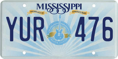 MS license plate YUR476
