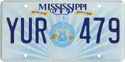 MS license plate YUR479