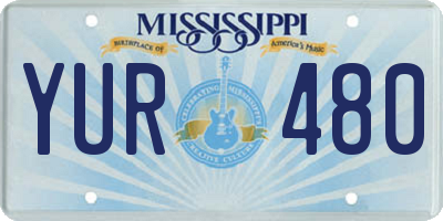 MS license plate YUR480