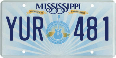 MS license plate YUR481