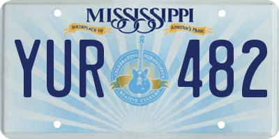 MS license plate YUR482