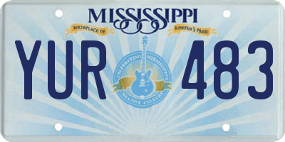 MS license plate YUR483