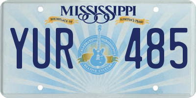 MS license plate YUR485