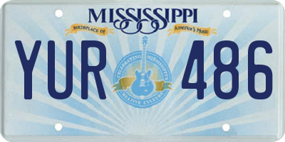 MS license plate YUR486