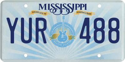 MS license plate YUR488