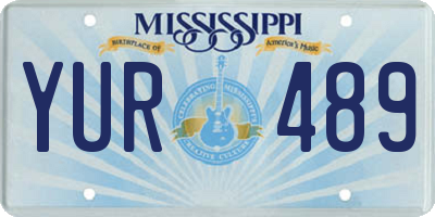 MS license plate YUR489