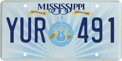 MS license plate YUR491