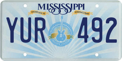 MS license plate YUR492