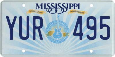 MS license plate YUR495