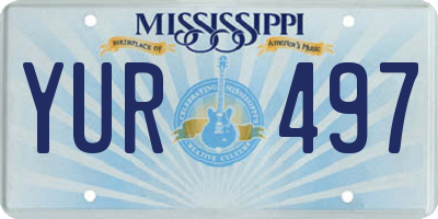 MS license plate YUR497