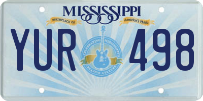 MS license plate YUR498