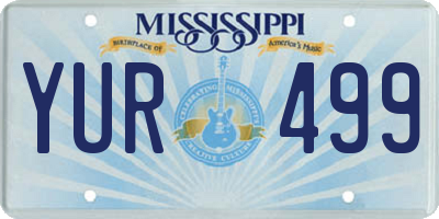 MS license plate YUR499