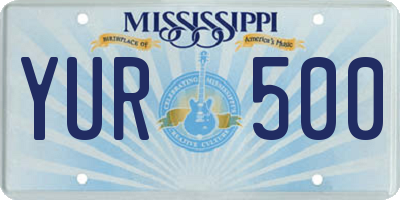 MS license plate YUR500