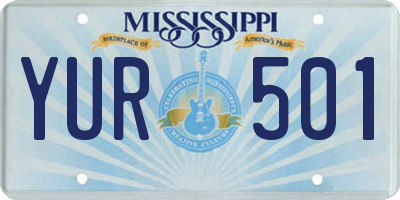 MS license plate YUR501