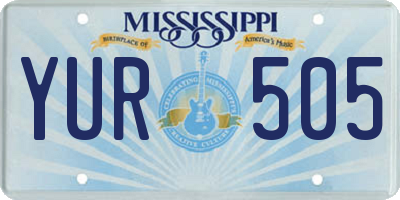 MS license plate YUR505