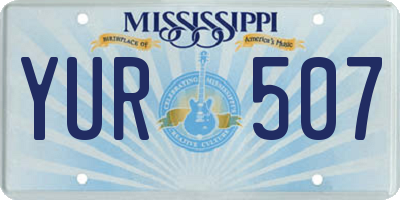 MS license plate YUR507