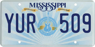 MS license plate YUR509
