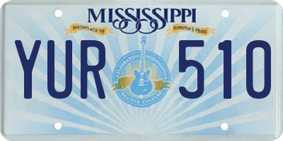 MS license plate YUR510