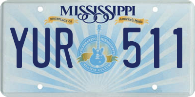 MS license plate YUR511