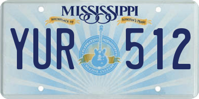 MS license plate YUR512