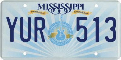 MS license plate YUR513