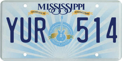 MS license plate YUR514