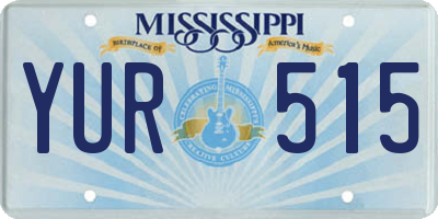 MS license plate YUR515