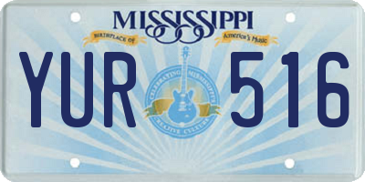 MS license plate YUR516