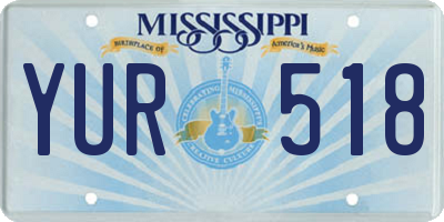 MS license plate YUR518