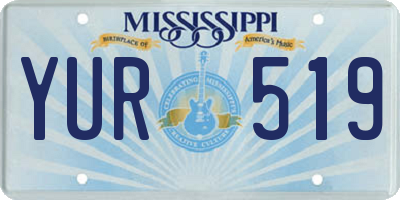 MS license plate YUR519
