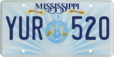 MS license plate YUR520