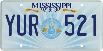 MS license plate YUR521