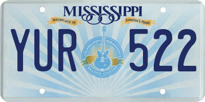 MS license plate YUR522