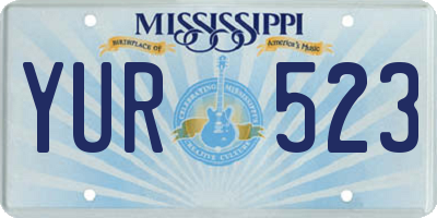MS license plate YUR523