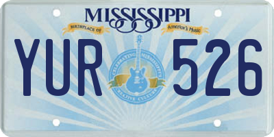 MS license plate YUR526