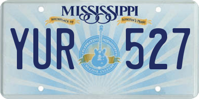 MS license plate YUR527