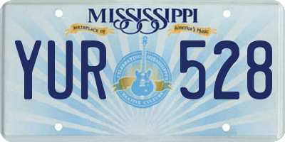 MS license plate YUR528