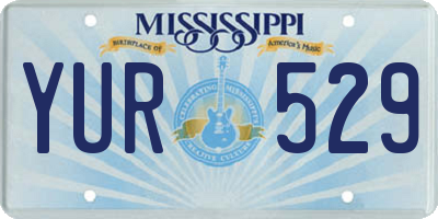 MS license plate YUR529
