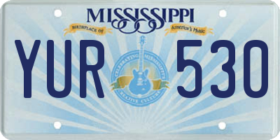 MS license plate YUR530