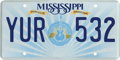 MS license plate YUR532