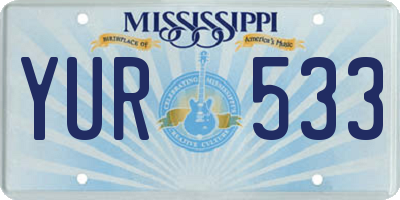 MS license plate YUR533