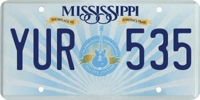 MS license plate YUR535
