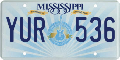 MS license plate YUR536