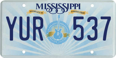 MS license plate YUR537