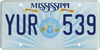 MS license plate YUR539